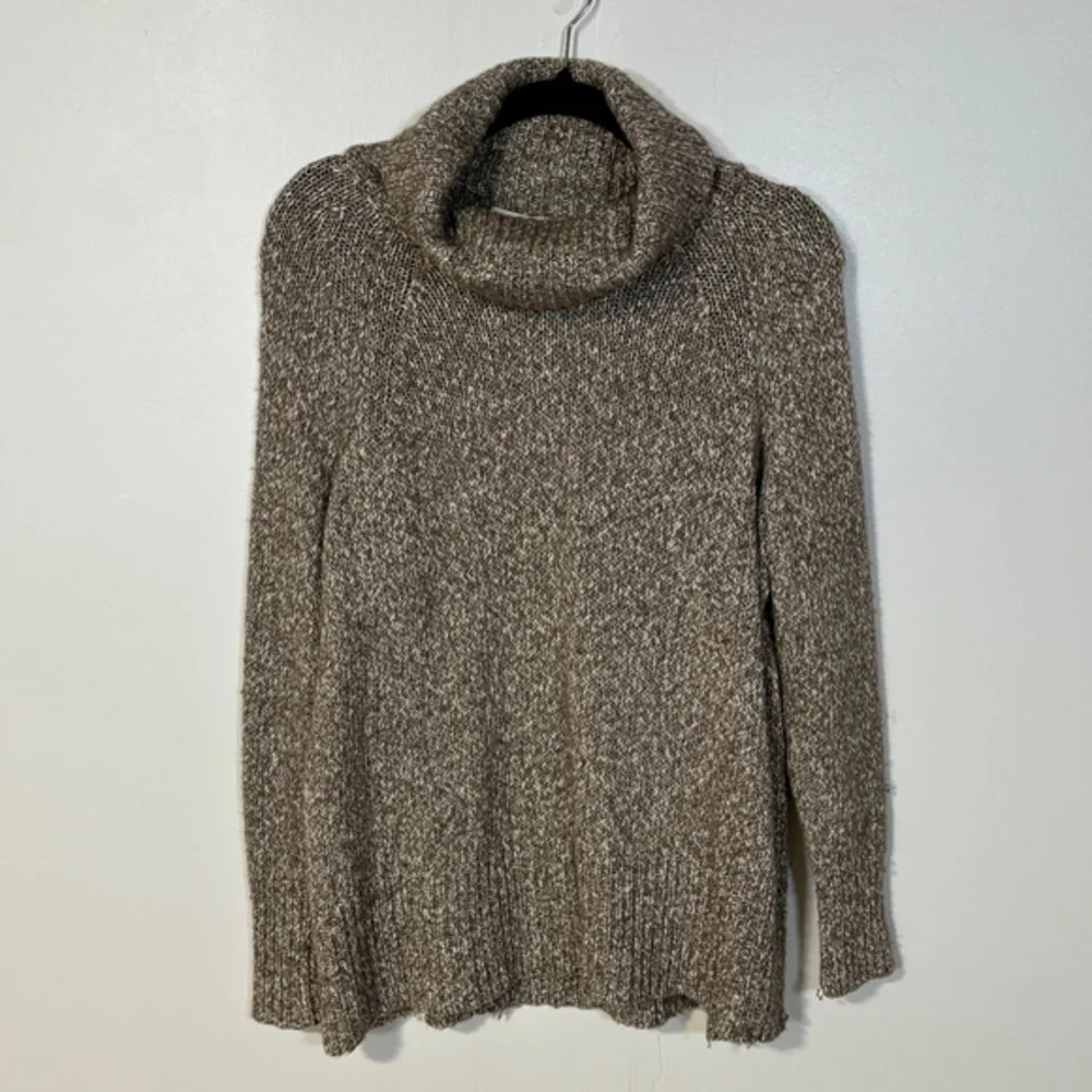 Aritzia Community Sweater Brown White Women’s Small Wool Blend Turtleneck